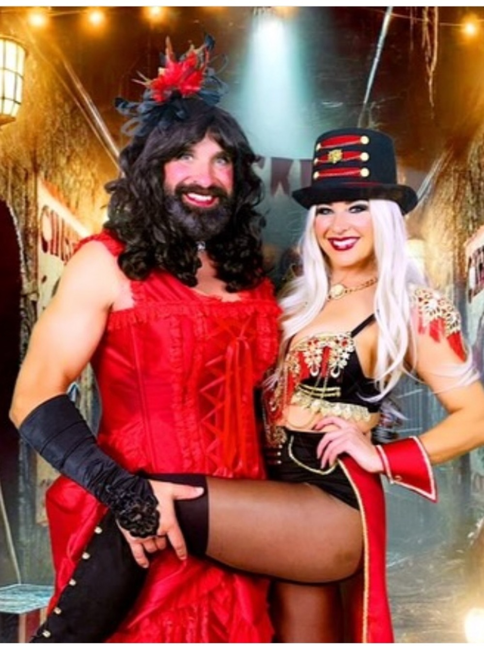 Men’s bearded lady circus carnival Halloween costume